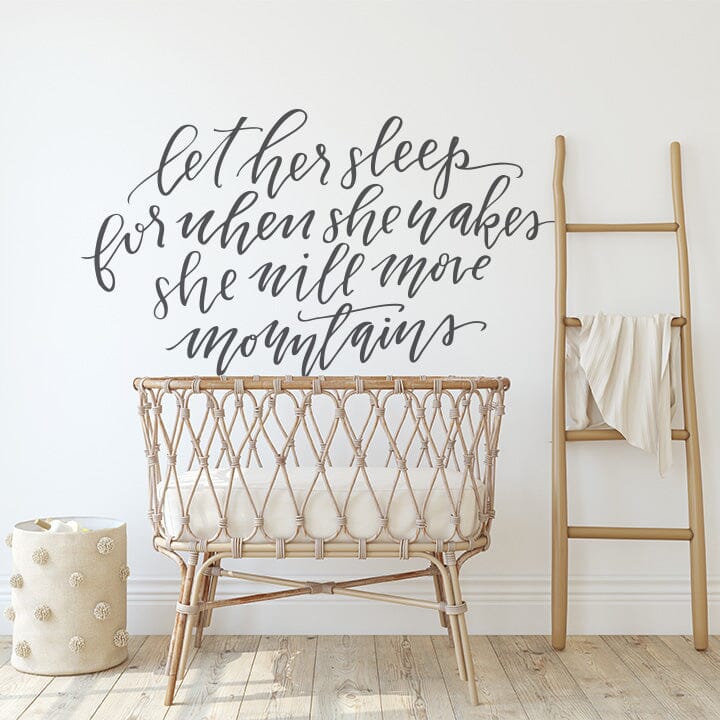 Let Her Sleep Wall Decal Decals Urbanwalls Grey 80" x 45" 