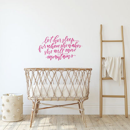 Let Her Sleep Wall Decal Decals Urbanwalls Hot Pink 41" x 23" 
