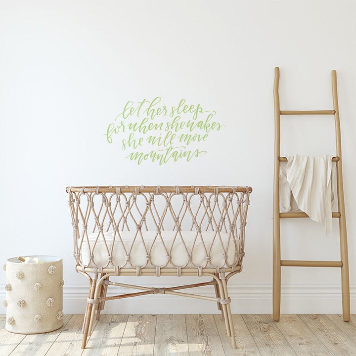 Let Her Sleep Wall Decal Decals Urbanwalls Key Lime 41" x 23" 