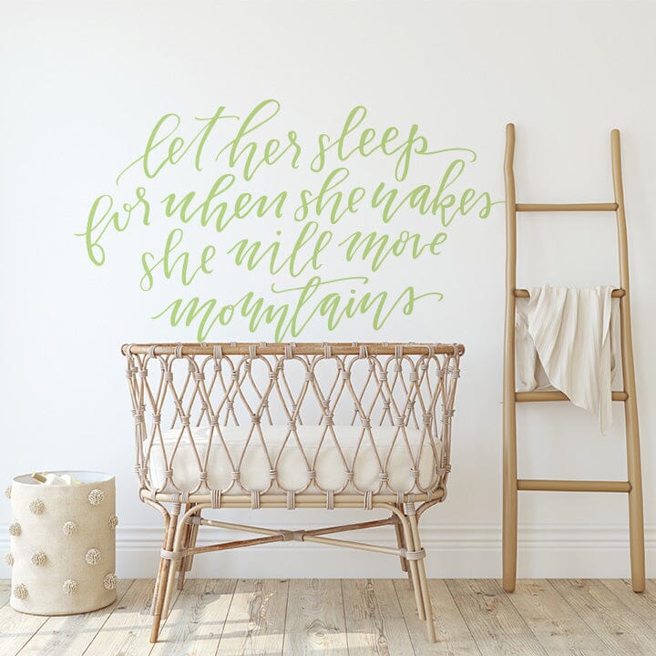 Let Her Sleep Wall Decal Decals Urbanwalls Key Lime 80" x 45" 