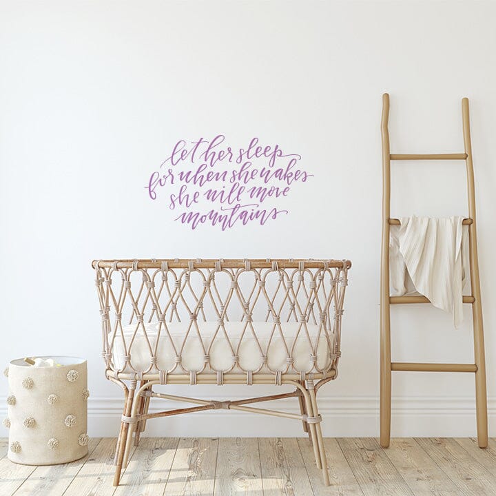 Let Her Sleep Wall Decal Decals Urbanwalls Lilac 41" x 23" 