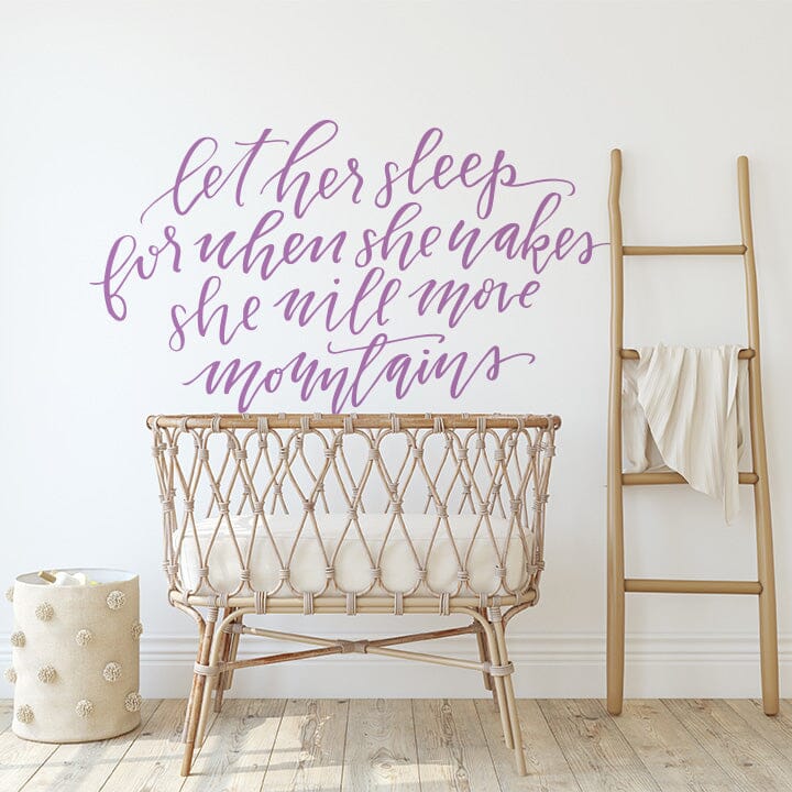 Let Her Sleep Wall Decal Decals Urbanwalls Lilac 80" x 45" 