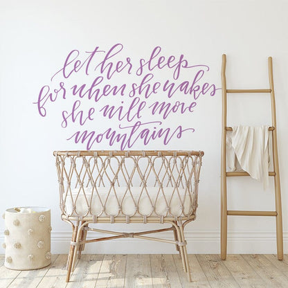 Let Her Sleep Wall Decal Decals Urbanwalls Lilac 80" x 45" 