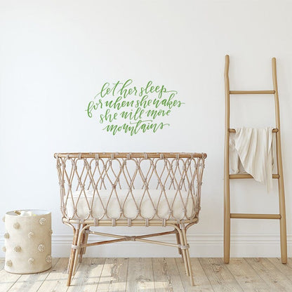 Let Her Sleep Wall Decal Decals Urbanwalls Lime Green 41" x 23" 