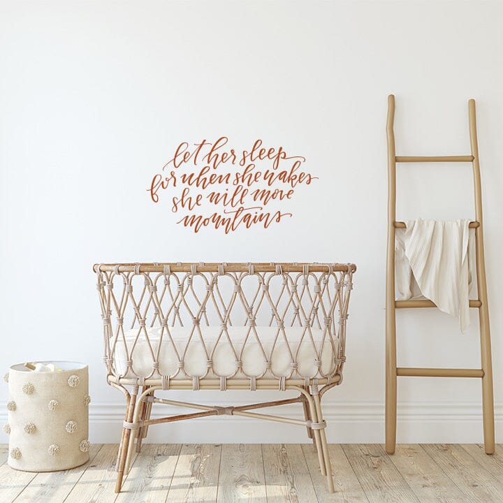 Let Her Sleep Wall Decal Decals Urbanwalls Nut Brown 41" x 23" 