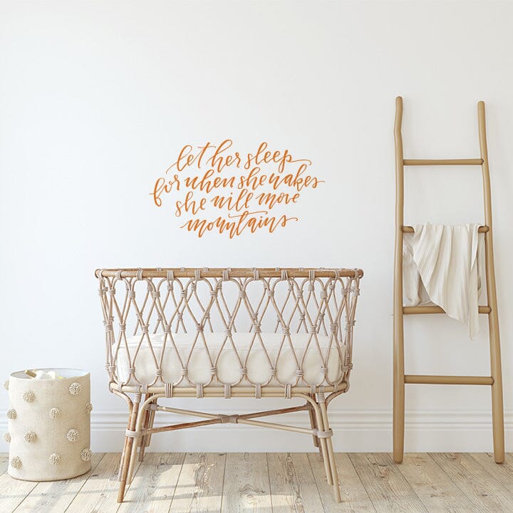 Let Her Sleep Wall Decal Decals Urbanwalls Orange 41" x 23" 