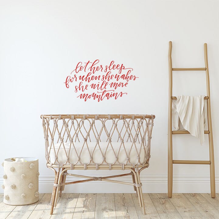 Let Her Sleep Wall Decal Decals Urbanwalls Red 41" x 23" 