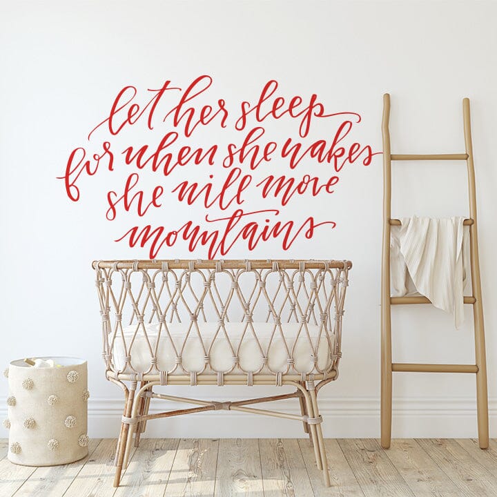 Let Her Sleep Wall Decal Decals Urbanwalls Red 80" x 45" 