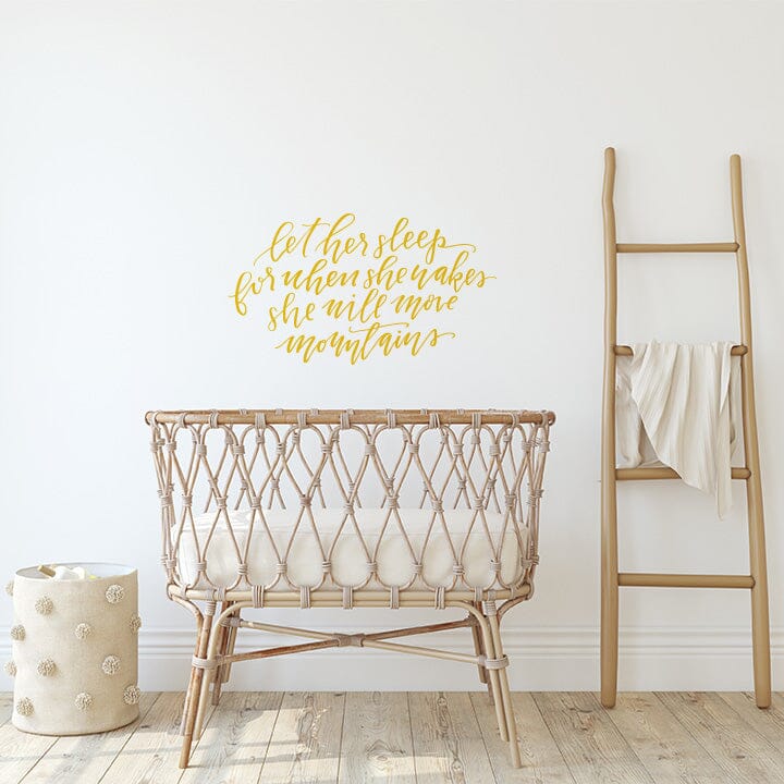 Let Her Sleep Wall Decal Decals Urbanwalls Signal Yellow 41" x 23" 