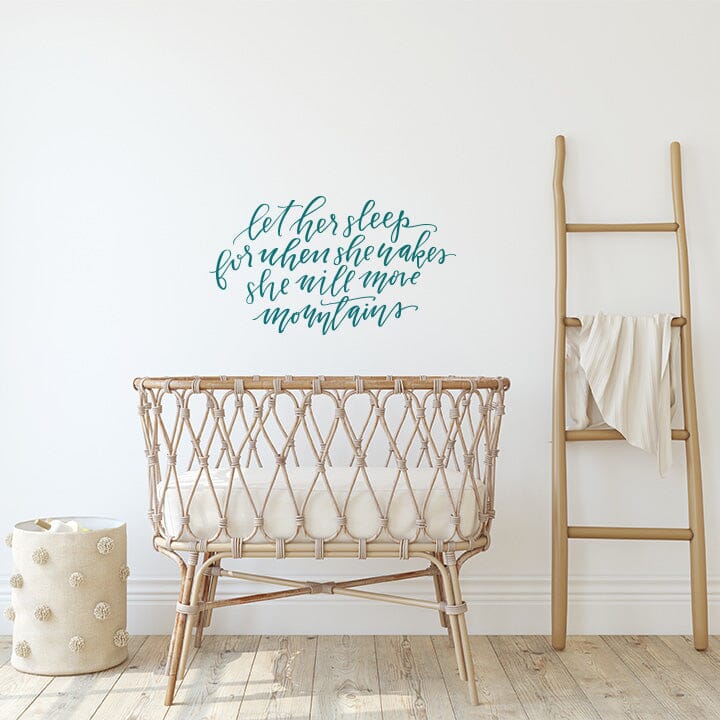 Let Her Sleep Wall Decal Decals Urbanwalls Turquoise 41" x 23" 