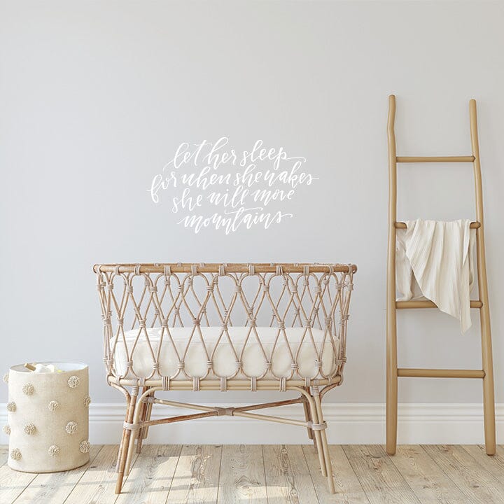 Let Her Sleep Wall Decal Decals Urbanwalls White 41" x 23" 