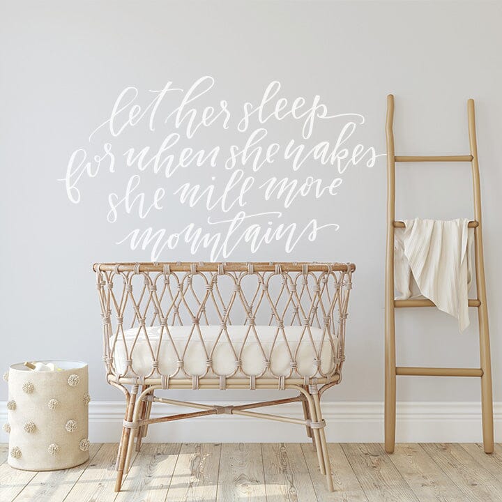 Let Her Sleep Wall Decal Decals Urbanwalls White 80" x 45" 