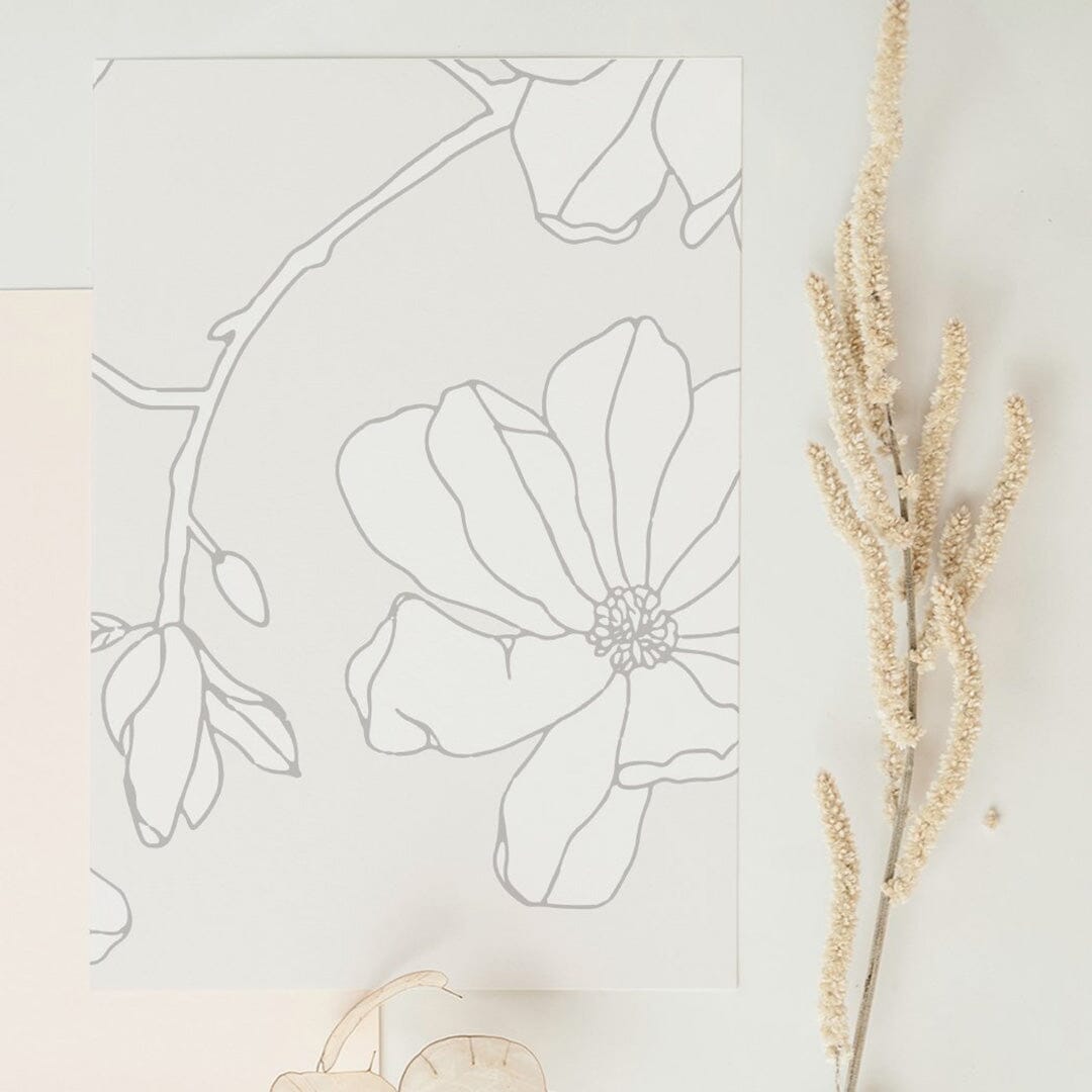 Magnolia Blooms Wallpaper Wallpaper Monika Hibbs Standard Wall Vanilla Sample