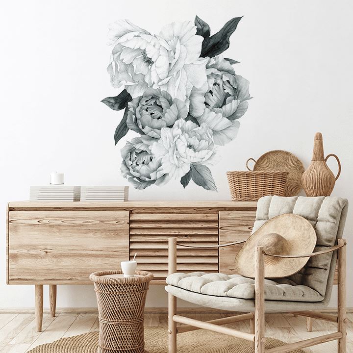 Midnight Peony Wall Decal Clusters Decals Urbanwalls Textured Wall Quarter Order 