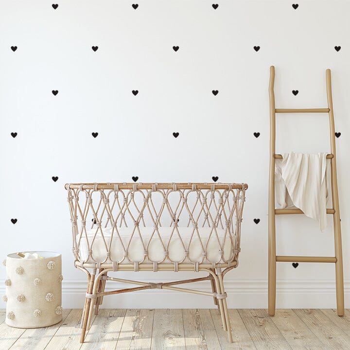 Mini Heart Wall Decals Decals Urbanwalls Black 