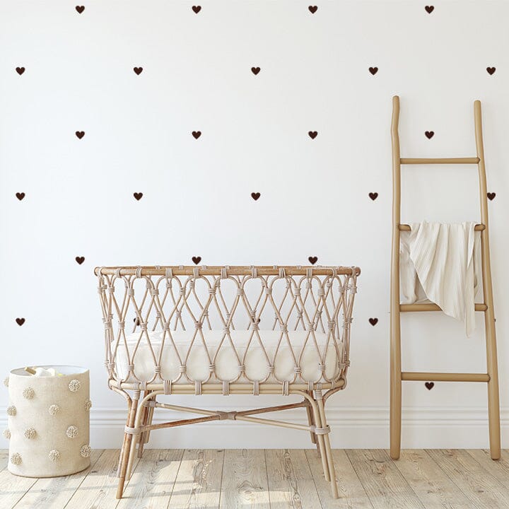 Mini Heart Wall Decals Decals Urbanwalls Brown 