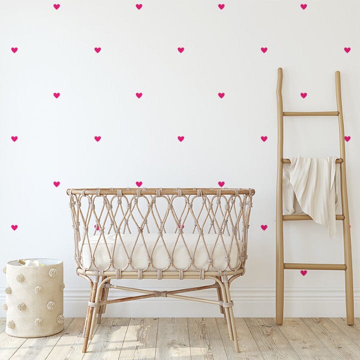 Mini Heart Wall Decals Decals Urbanwalls Hot Pink 