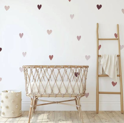 Mini Watercolor Hearts Wall Decals Decals Urbanwalls Blush Hearts Standard Wall 3"