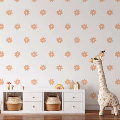 Mini Whimsy Daisy Wall Decals Decals Urbanwalls Standard Wall Apricot Full Order