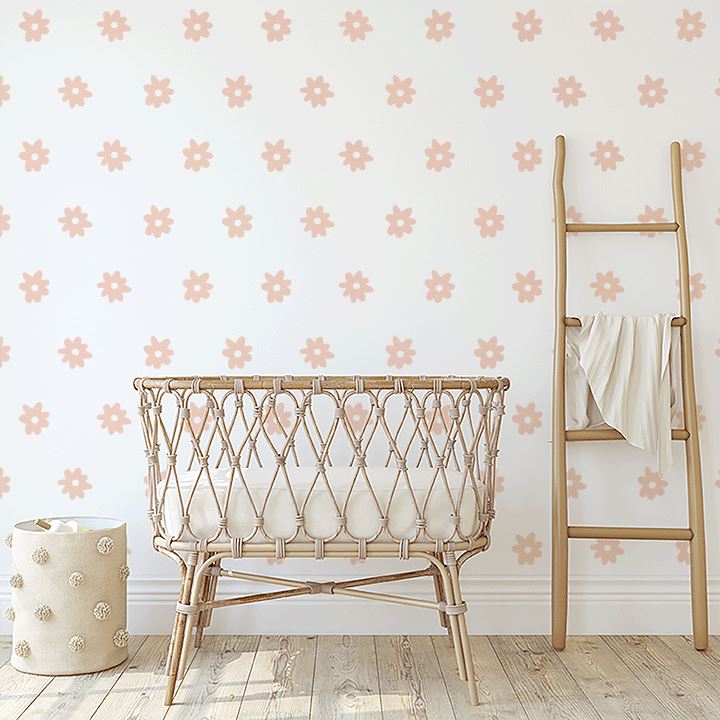 Mini Whimsy Daisy Wall Decals Decals Urbanwalls Standard Wall Peach Full Order