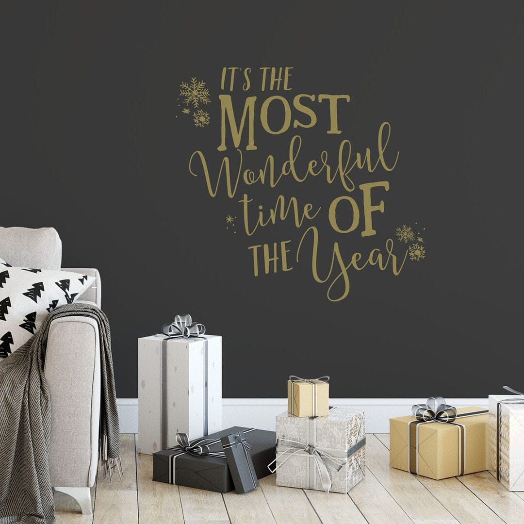 Most Wonderful Time of the Year with Snowflakes Wall Decal Decals Urbanwalls 