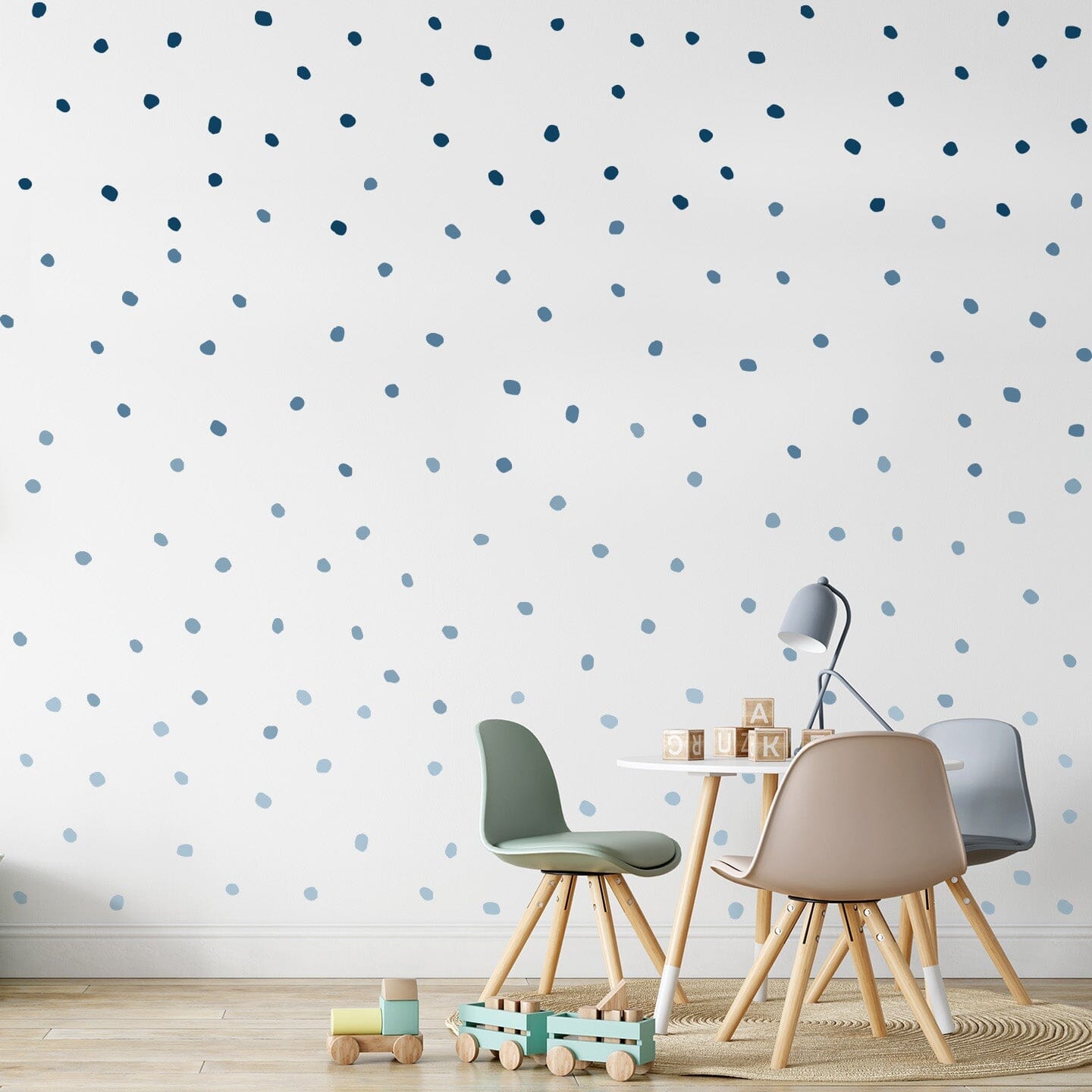 Ombre Irregular Dots Wall Decals Decals Urbanwalls Standard Wall Full Order Blue