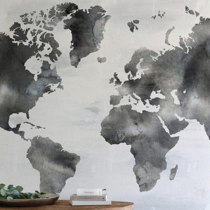 Painted World Map Wall Mural Murals Urbanwalls 