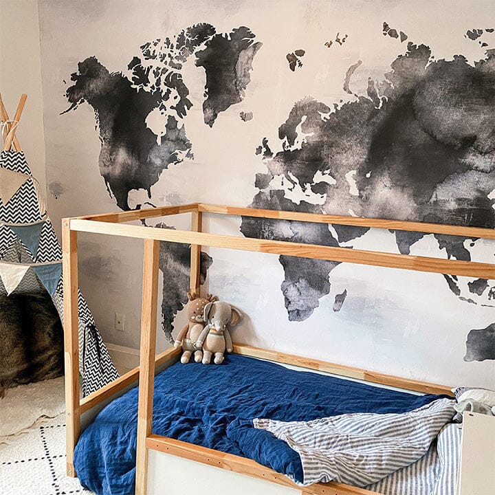 Painted World Map Wall Mural Murals Urbanwalls 