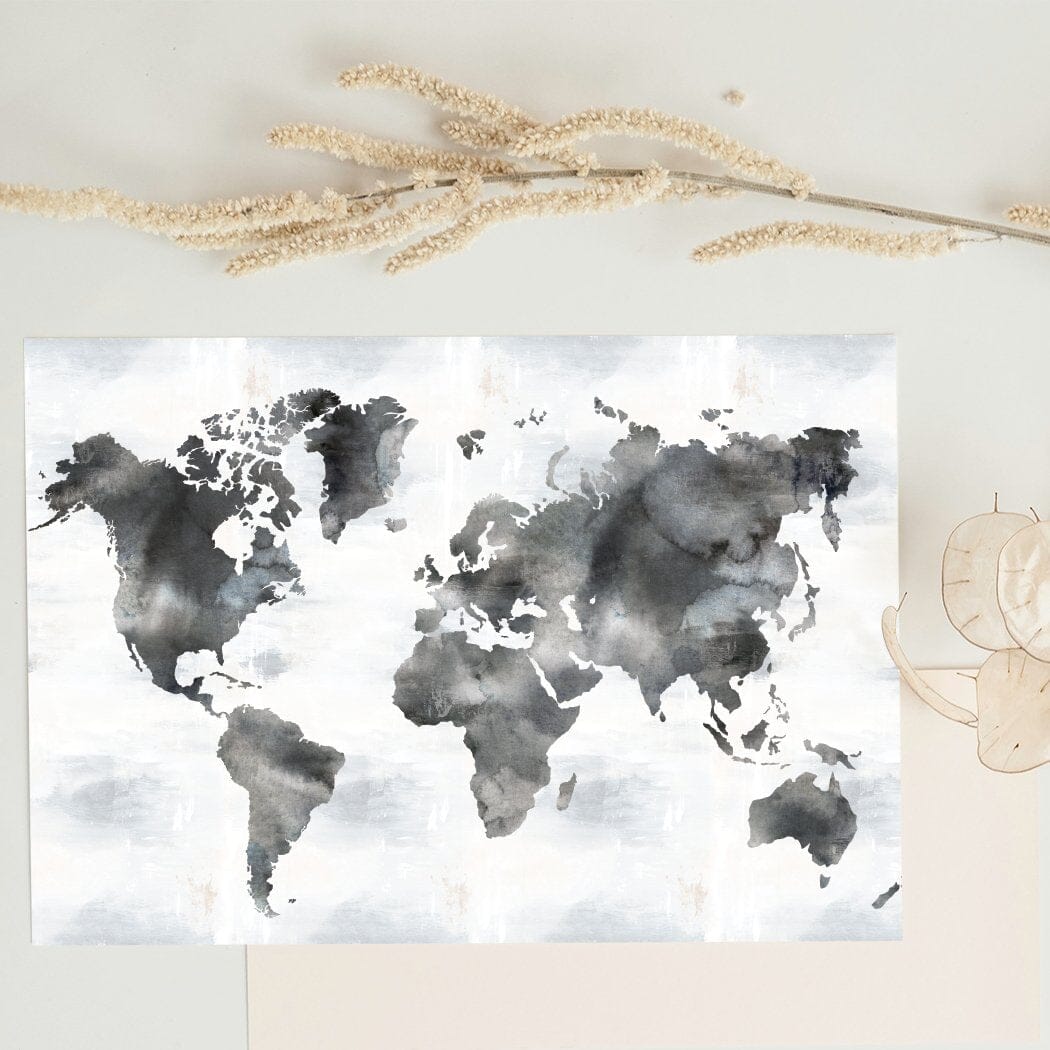 Painted World Map Wall Mural Murals Urbanwalls Standard Wall Sample 