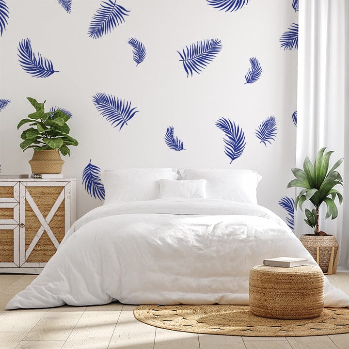 Palm Fronds Wall Decals Decals Urbanwalls Dark Blue 