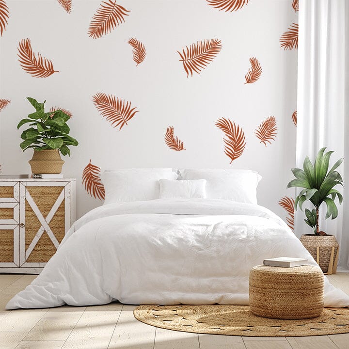 Palm Fronds Wall Decals Decals Urbanwalls Nut Brown 