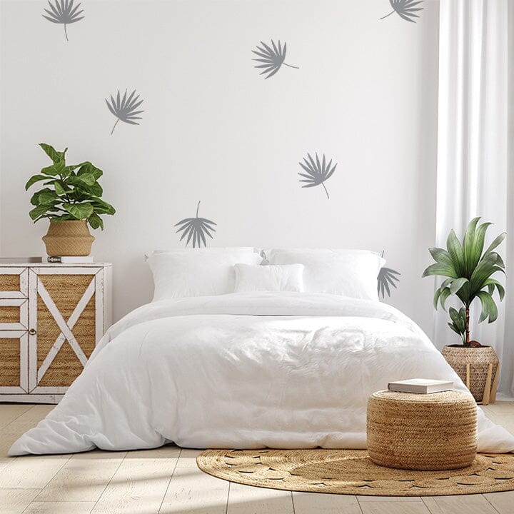 Palm Leaves Wall Decals Decals Urbanwalls Full Order Silver (Metallic) 