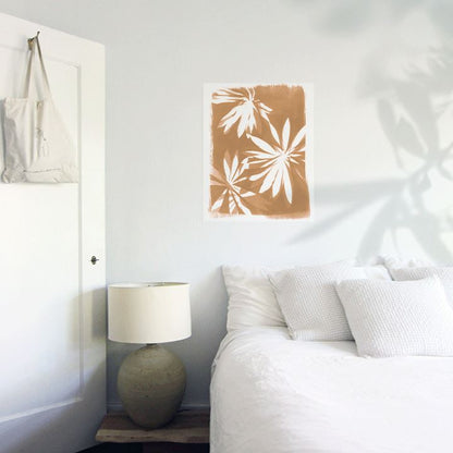 Palm Sun Art Print Prints Urbanwalls Adhesive Canvas Caramel 8" x 10"