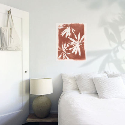 Palm Sun Art Print Prints Urbanwalls Adhesive Canvas Rust 8" x 10"
