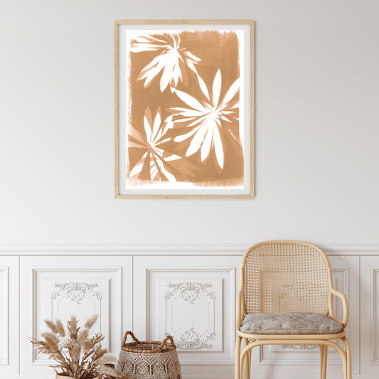 Palm Sun Art Print Prints Urbanwalls Paper Caramel 8" x 10"