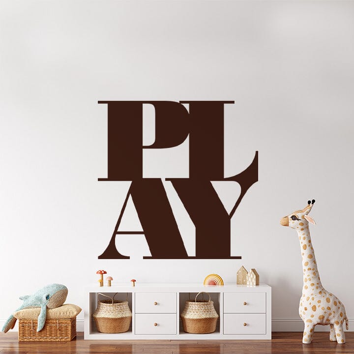 PLAY Wall Decal Decals Urbanwalls Brown 
