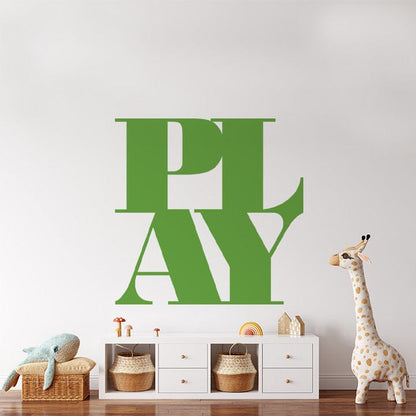 PLAY Wall Decal Decals Urbanwalls Lime Green 