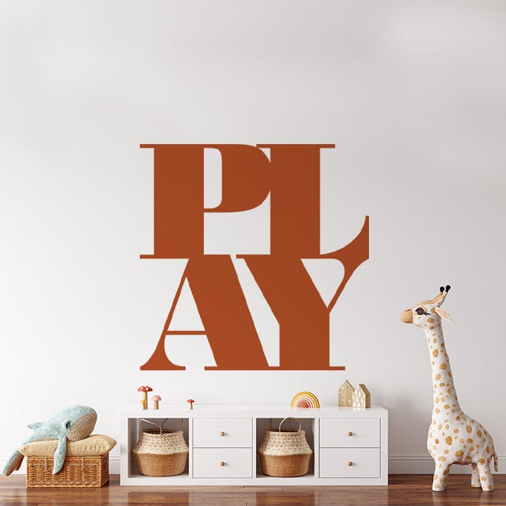 PLAY Wall Decal Decals Urbanwalls Nut Brown 