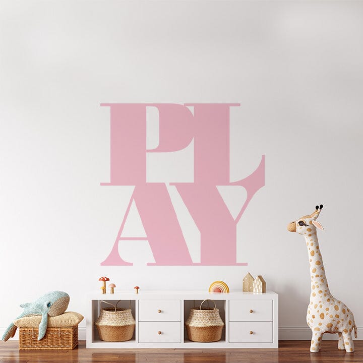 PLAY Wall Decal Decals Urbanwalls Soft Pink 