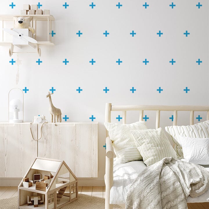 Plus Sign Wall Decals Decals Urbanwalls Blue 