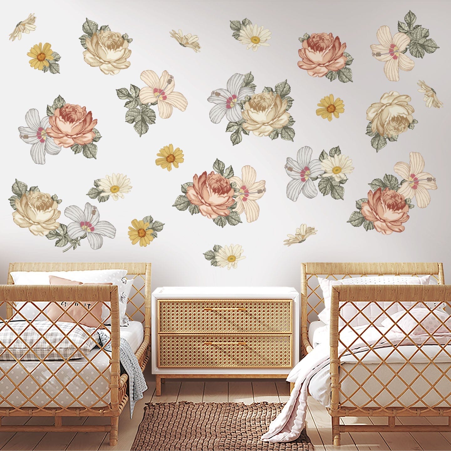 Floral wall hot sale decals nursery