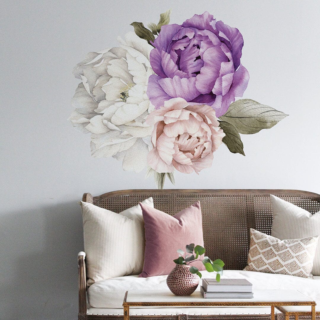 Royal Bliss Peonies Wall Decals Decals Urbanwalls Standard Wall Quarter Order 