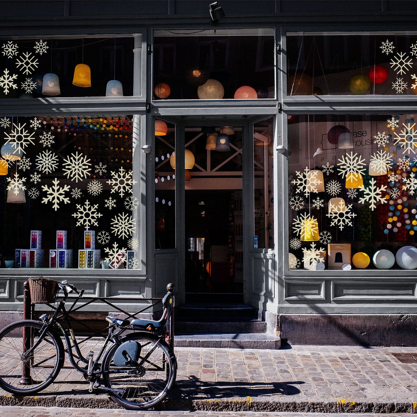 Snowflake Window Decals Decals Urbanwalls Medium Window Beige 