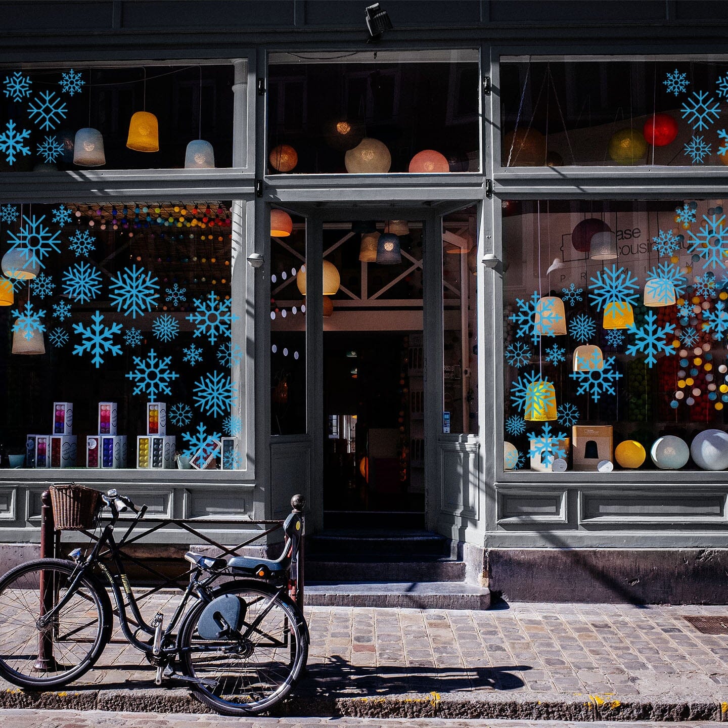 Snowflake Window Decals Decals Urbanwalls Medium Window Blue 