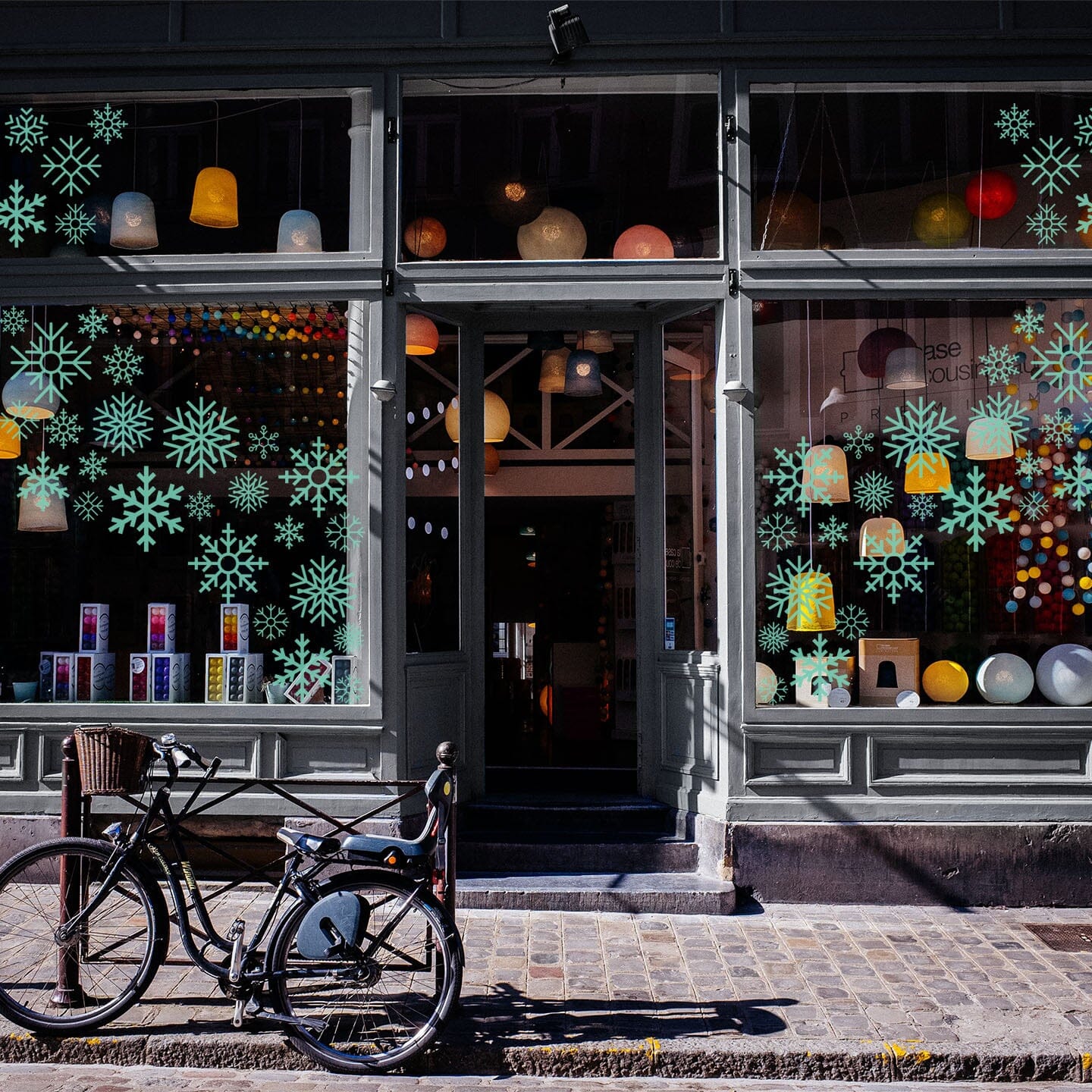 Snowflake Window Decals Decals Urbanwalls Medium Window Mint 
