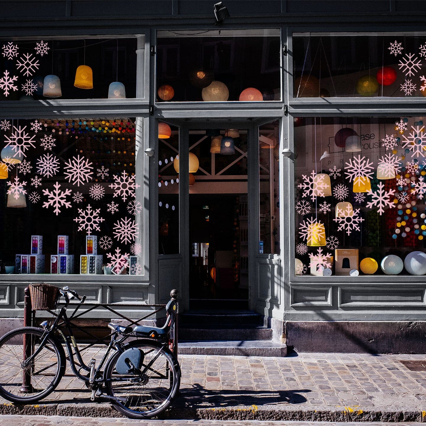 Snowflake Window Decals Decals Urbanwalls Medium Window Soft Pink 