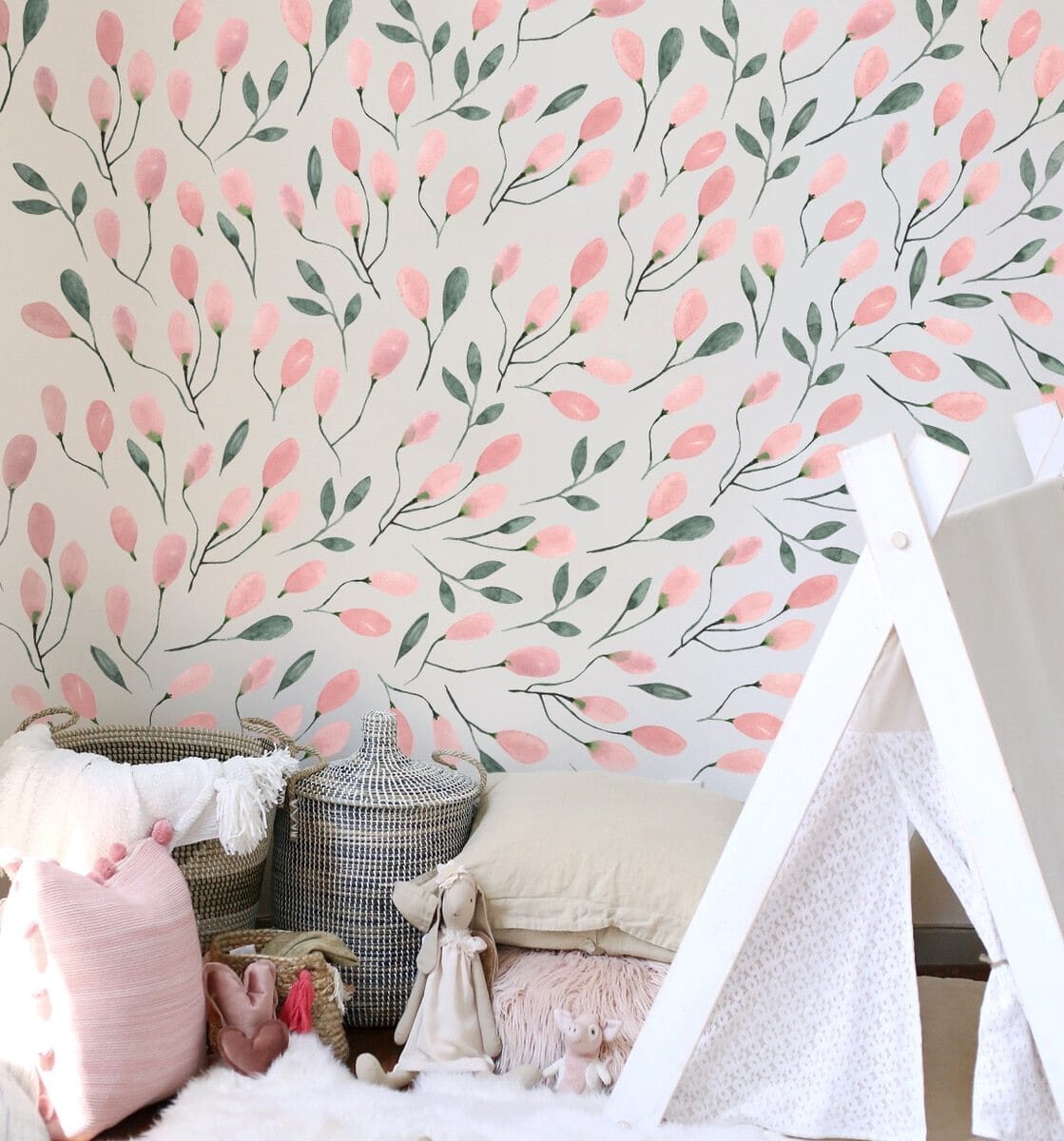 Soft Blush Floral Wall Decals Decals Urbanwalls 