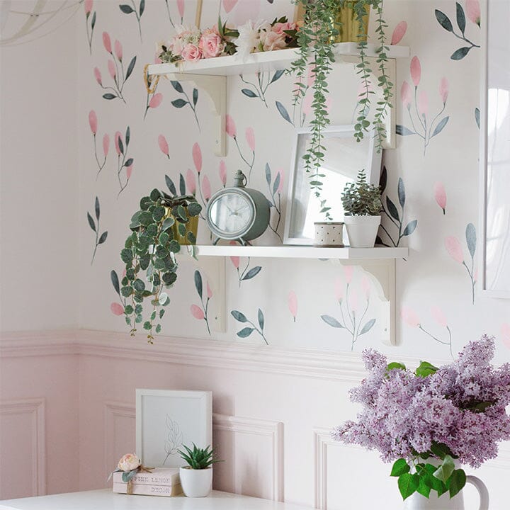 Soft Blush Floral Wall Decals Decals Urbanwalls 