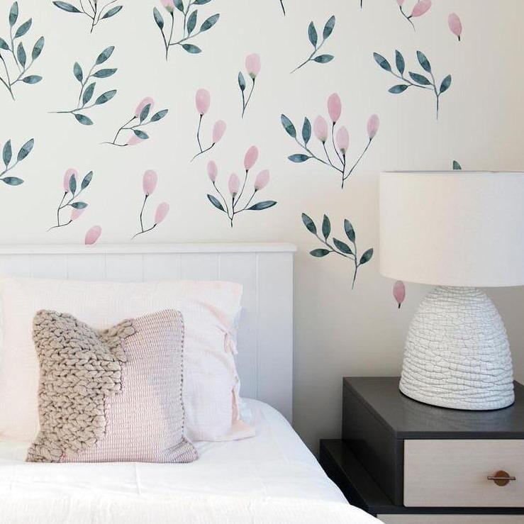 Soft Blush Floral Wall Decals Decals Urbanwalls 