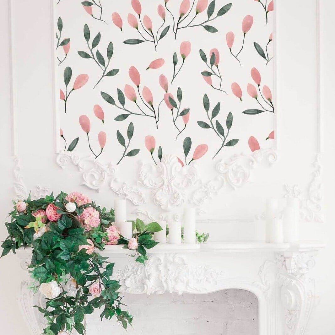 Soft Blush Floral Wall Decals Decals Urbanwalls 